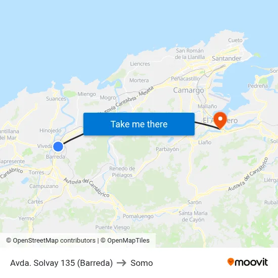 Avda. Solvay 135 (Barreda) to Somo map