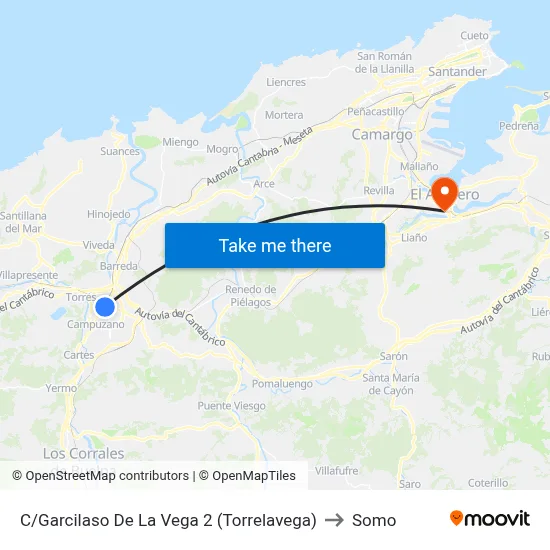 C/Garcilaso De La Vega 2 (Torrelavega) to Somo map