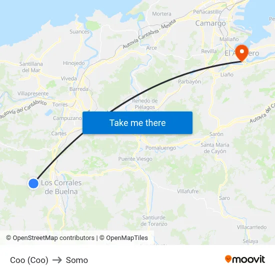 Coo (Coo) to Somo map