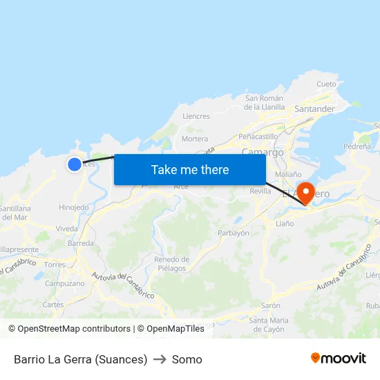 Barrio La Gerra (Suances) to Somo map
