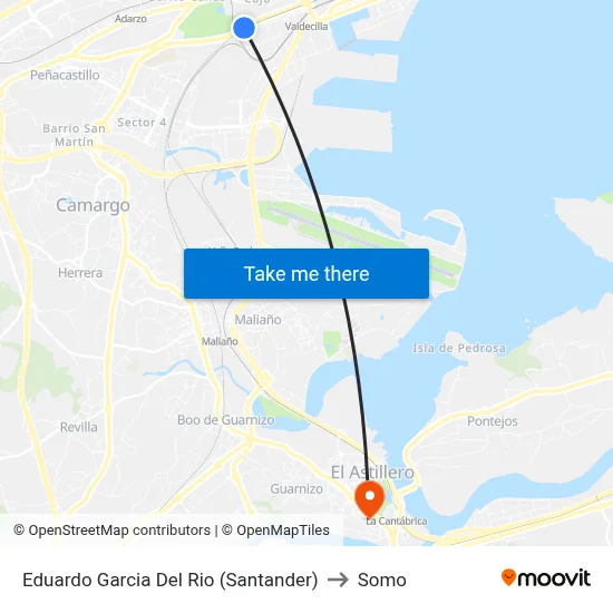 Eduardo Garcia Del Rio (Santander) to Somo map