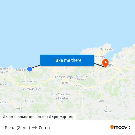Sierra (Sierra) to Somo map