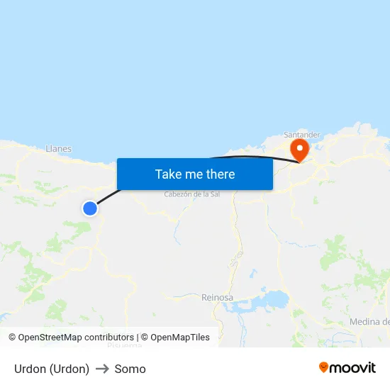 Urdon (Urdon) to Somo map