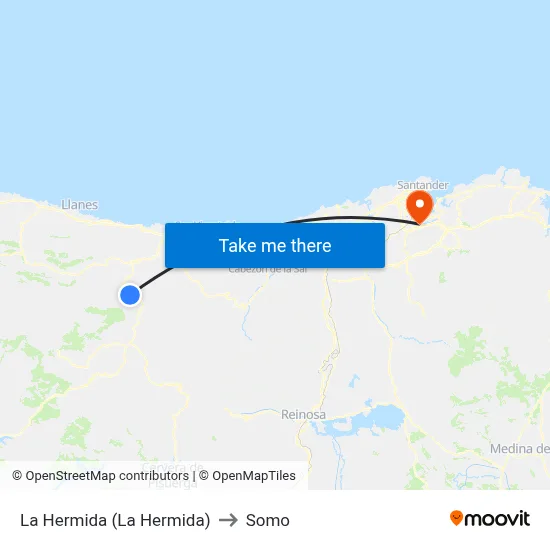 La Hermida (La Hermida) to Somo map
