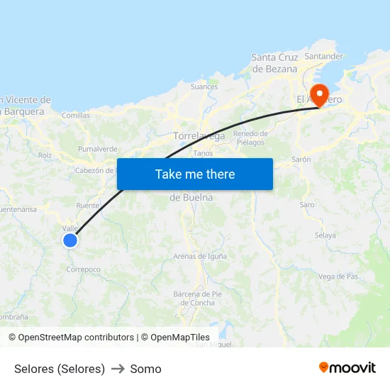 Selores (Selores) to Somo map