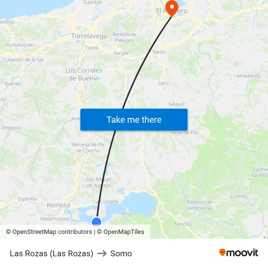 Las Rozas (Las Rozas) to Somo map