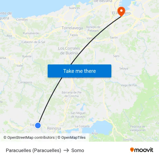 Paracuelles (Paracuelles) to Somo map