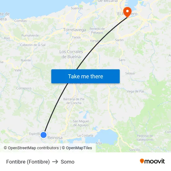 Fontibre (Fontibre) to Somo map