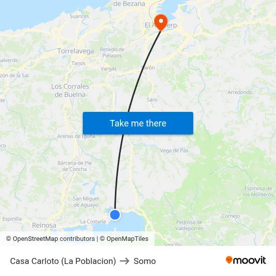 Casa Carloto (La Poblacion) to Somo map
