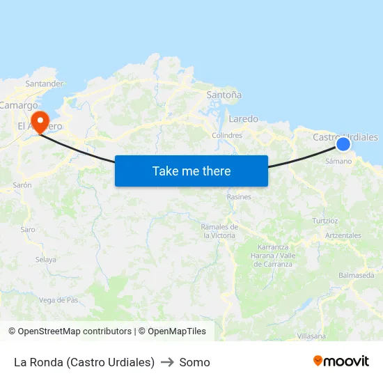 La Ronda (Castro Urdiales) to Somo map