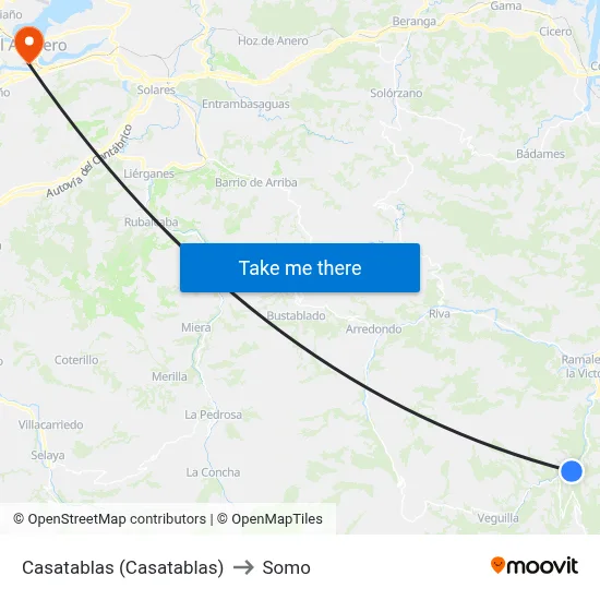 Casatablas (Casatablas) to Somo map