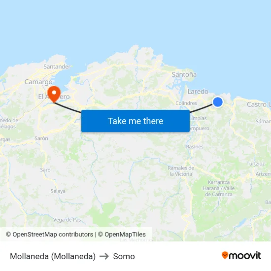 Mollaneda (Mollaneda) to Somo map
