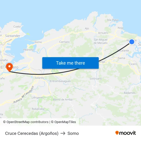 Cruce Cerecedas (Argoños) to Somo map