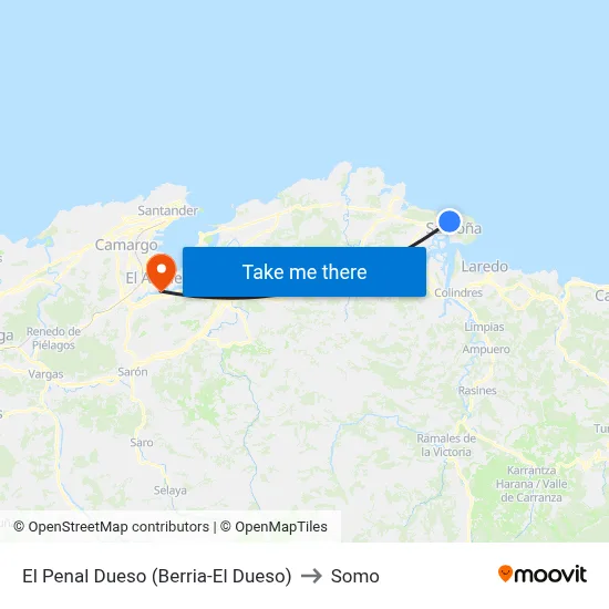 El Penal Dueso (Berria-El Dueso) to Somo map