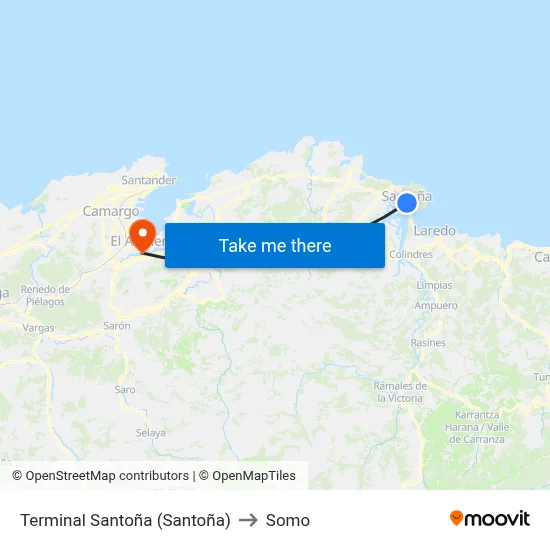 Terminal Santoña (Santoña) to Somo map