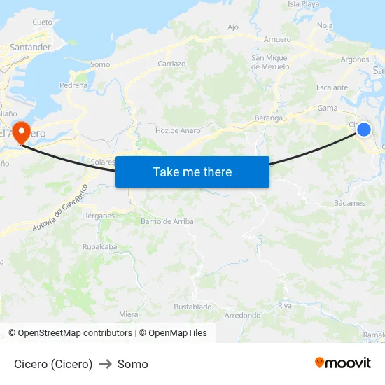 Cicero (Cicero) to Somo map