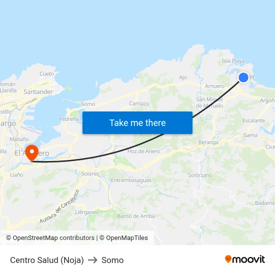 Centro Salud (Noja) to Somo map