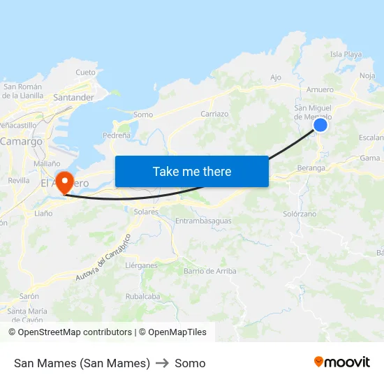 San Mames (San Mames) to Somo map
