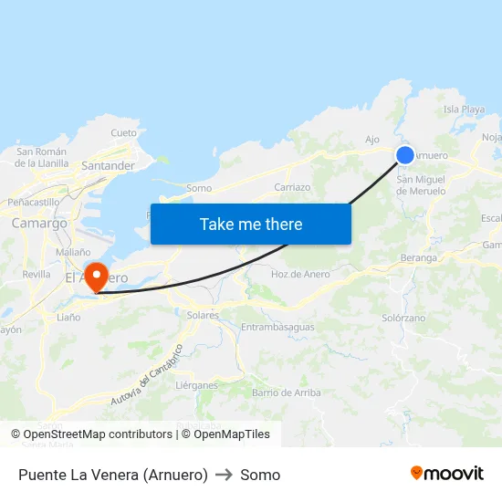 Puente La Venera (Arnuero) to Somo map