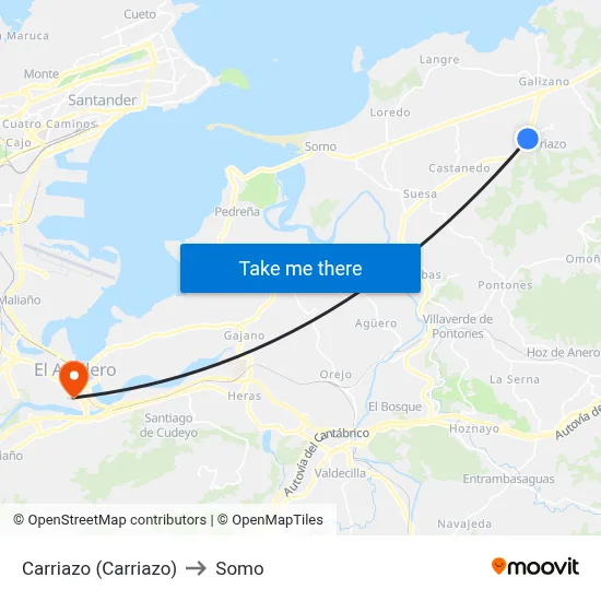 Carriazo (Carriazo) to Somo map