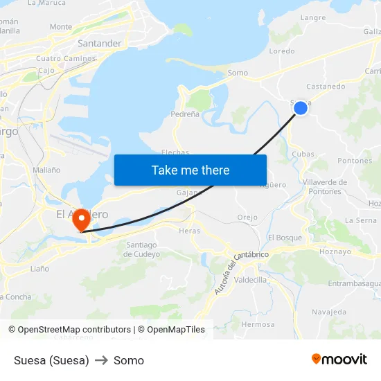 Suesa (Suesa) to Somo map