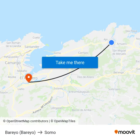 Bareyo (Bareyo) to Somo map