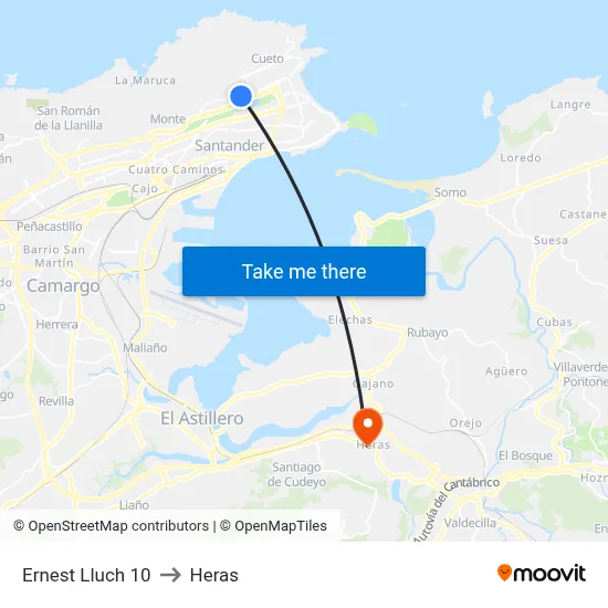 Ernest Lluch 10 to Heras map