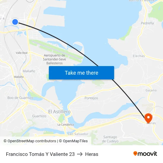 Francisco Tomás Y Valiente 23 to Heras map