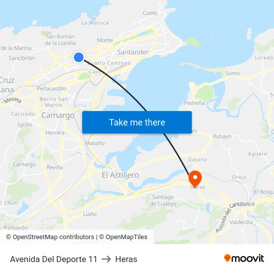 Avenida Del Deporte 11 to Heras map