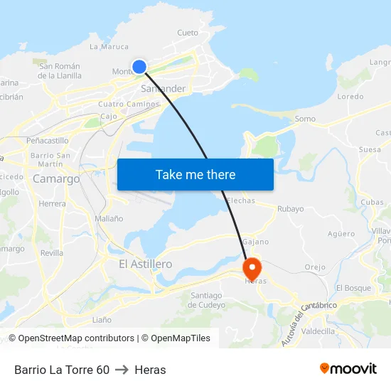 Barrio La Torre 60 to Heras map