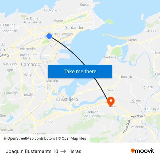 Joaquin Bustamante 10 to Heras map