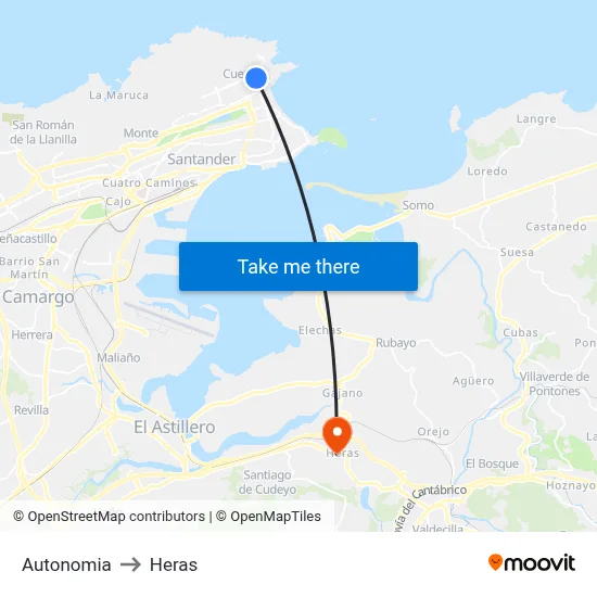Autonomia to Heras map