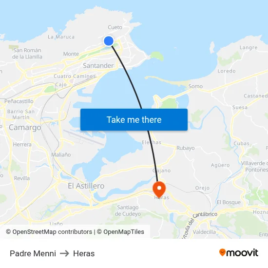 Padre Menni to Heras map