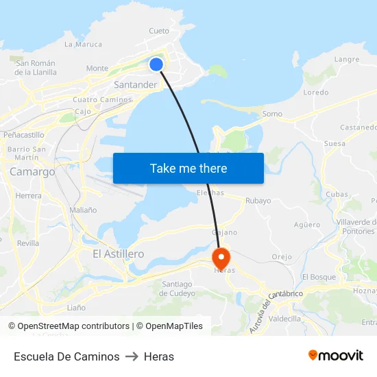 Escuela De Caminos to Heras map