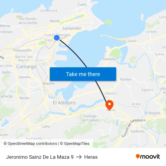 Jeronimo Sainz De La Maza 9 to Heras map