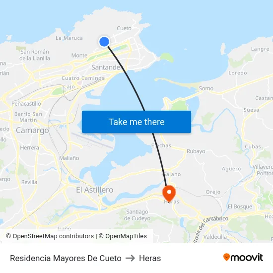 Residencia Mayores De Cueto to Heras map