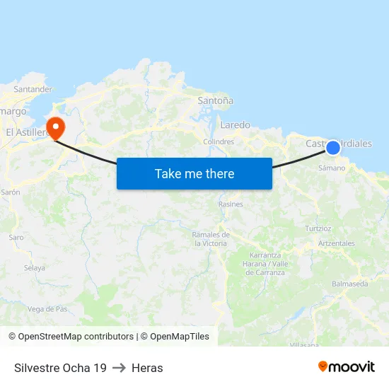 Silvestre Ocha 19 to Heras map