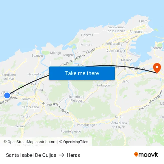 Santa Isabel De Quijas to Heras map