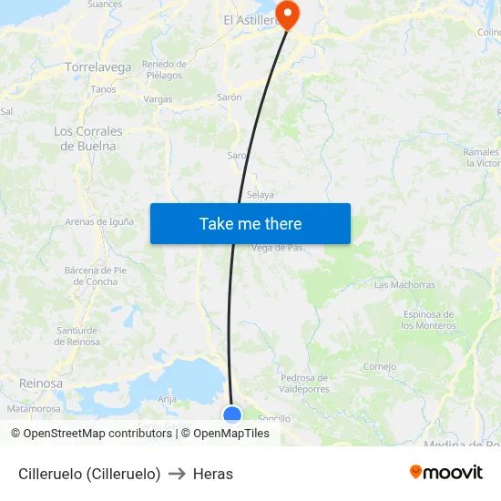 Cilleruelo (Cilleruelo) to Heras map