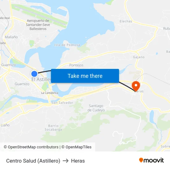 Centro Salud (Astillero) to Heras map