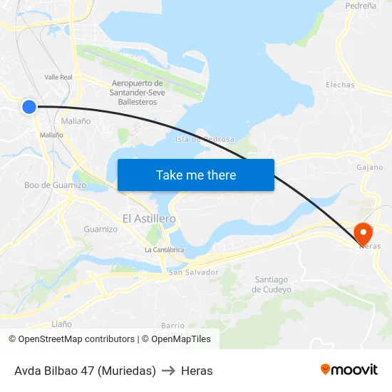 Avda Bilbao 47 (Muriedas) to Heras map