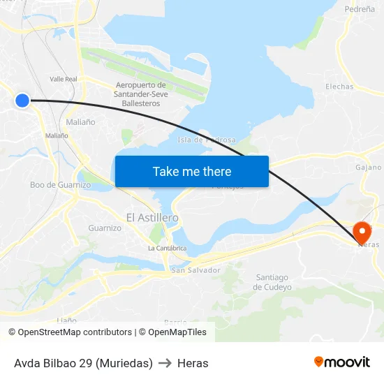 Avda Bilbao 29 (Muriedas) to Heras map