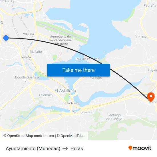 Ayuntamiento (Muriedas) to Heras map