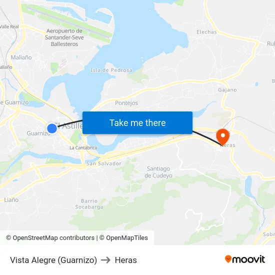 Vista Alegre (Guarnizo) to Heras map