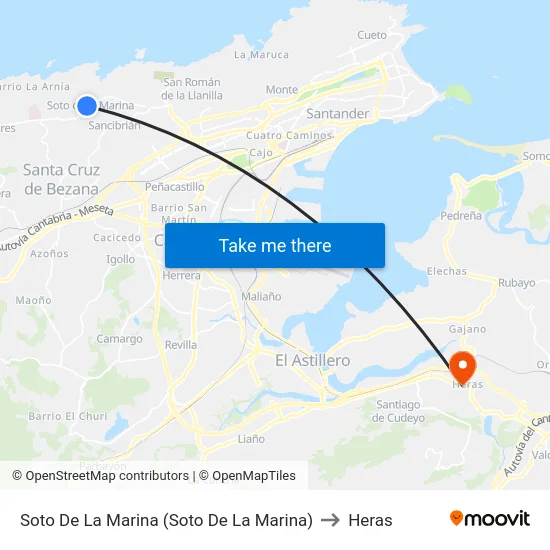 Soto De La Marina (Soto De La Marina) to Heras map