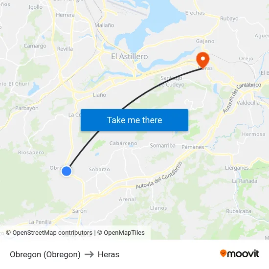 Obregon (Obregon) to Heras map