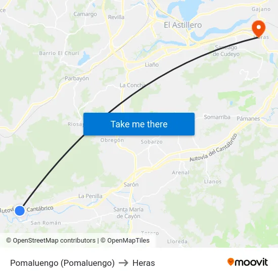 Pomaluengo (Pomaluengo) to Heras map