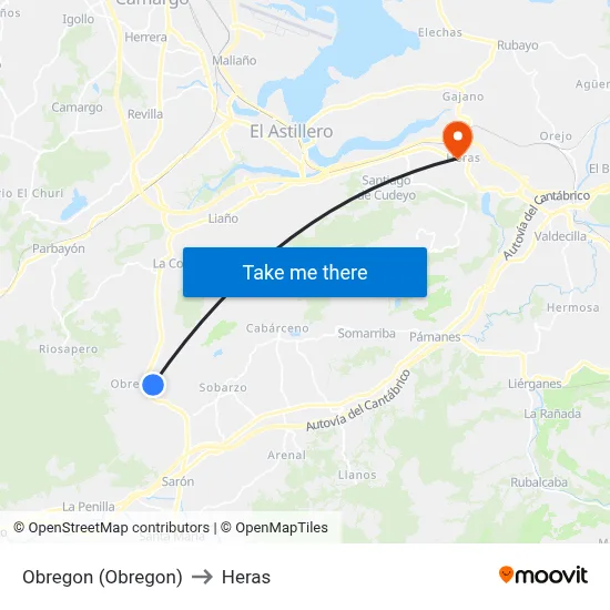 Obregon (Obregon) to Heras map