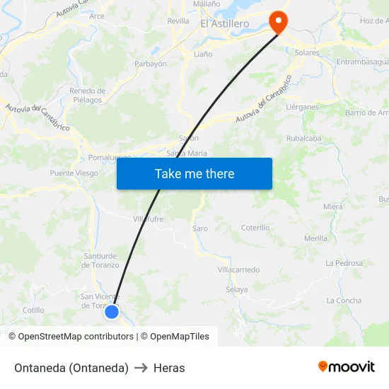 Ontaneda (Ontaneda) to Heras map