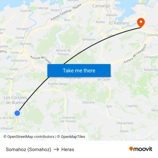 Somahoz (Somahoz) to Heras map